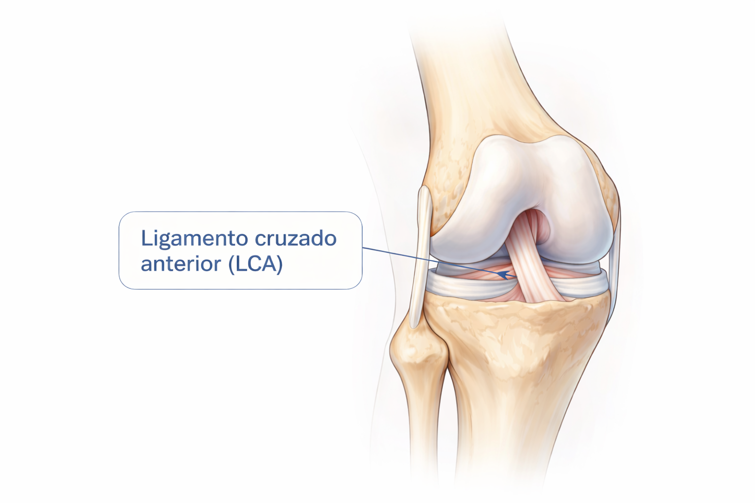 Ligamento cruzado anterior de la rodilla (esquema anatómico)